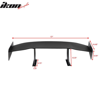 Universal 57'' GT Trunk Spoiler V1 Brackets V4A Legs + V4D Plates ABS