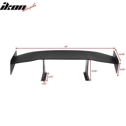 Universal 57'' GT Trunk Spoiler V1 Brackets V4C Legs + V4D Plates ABS