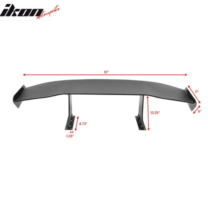Universal 61'' GT Trunk Spoiler V1 Brackets V4C Legs + Side Plates ABS