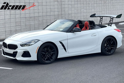 56"Inch GT Style Trunk Spoiler V1 Side Plates V6 Legs 3D Carbon Fiber