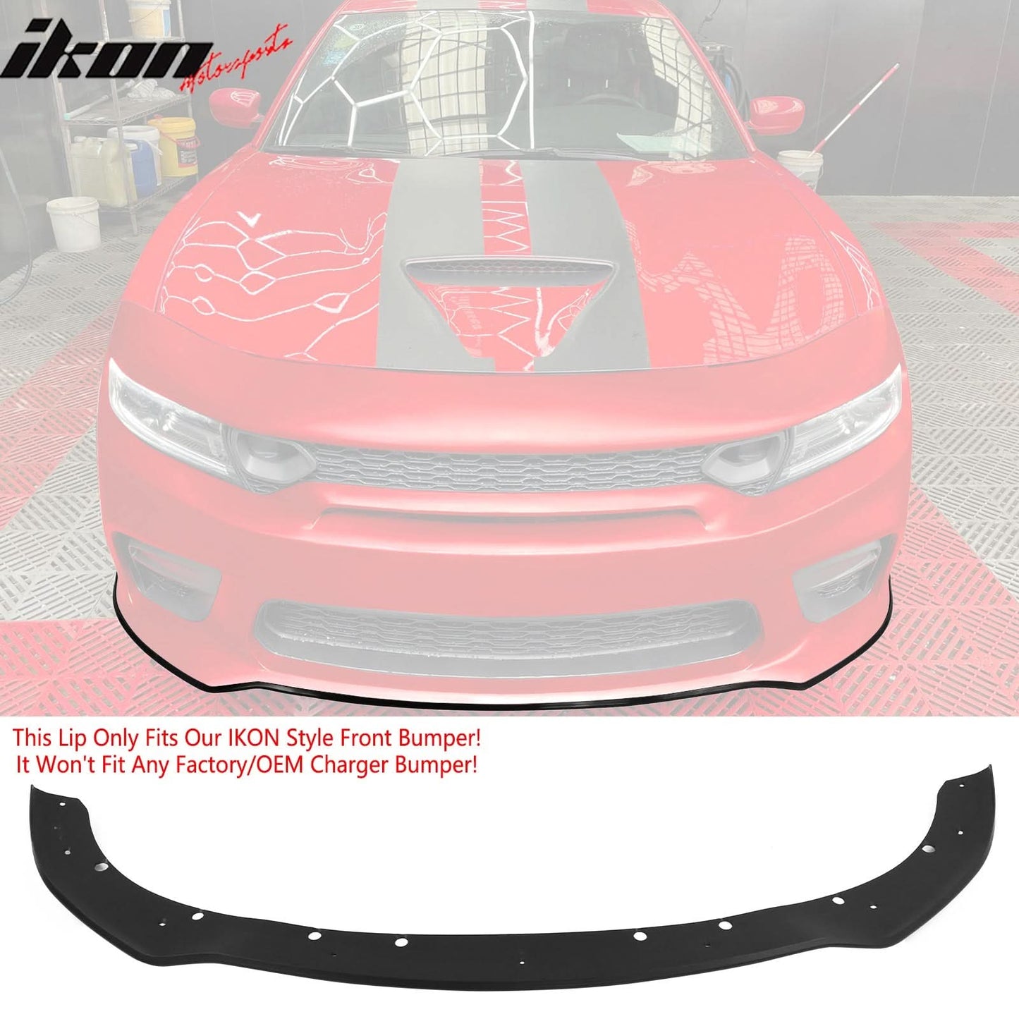 2015-2023 Dodge Charger Widebody SRT Bumper Cover Matte Black Lip PP