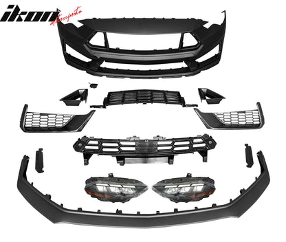 2018-2023 Ford Mustang Dark Horse Front Bumper Cover Kit Headlights PP