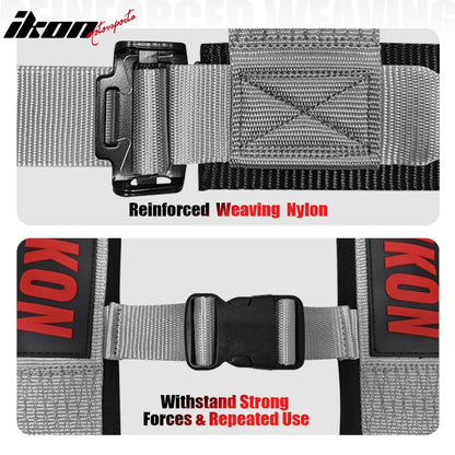 Universal Racing Seat Belt Harness 3" 4 Point Strap Buckle Nylon Grey