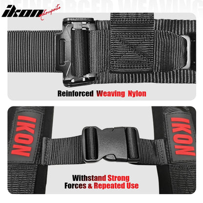 Universal 4 Point Racing Seat Belt Harness 2" Strap Buckle Black