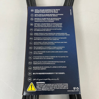 DAYCO Straight Poly V Belt Deep Rib Depth Deep K-Section EPDM .54" L 5061195