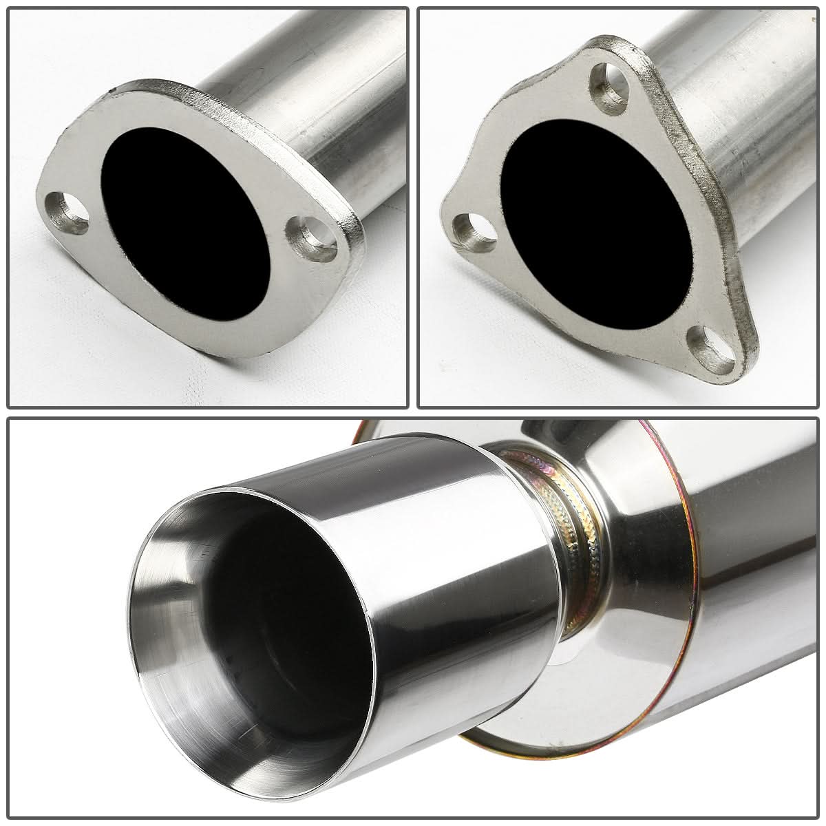 94-01 Acura Integra Catback Exhaust Single Rolled Tip Stainless Steel
