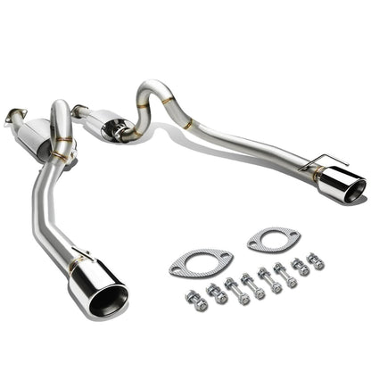 1996-2004 Ford Mustang V8 Dual Rolled Tip Catback Exhaust - Stainless Steel