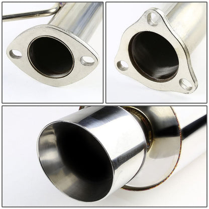 2003-2006 Honda Accord 2DR Single Rolled Tip Catback Exhaust Stainless Steel