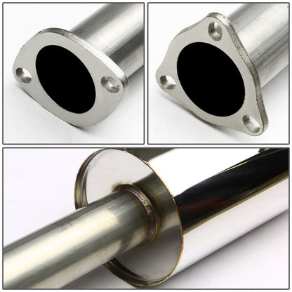 90-93 Honda Accord Single Rolled Tip Catback Exhaust - Stainless Steel