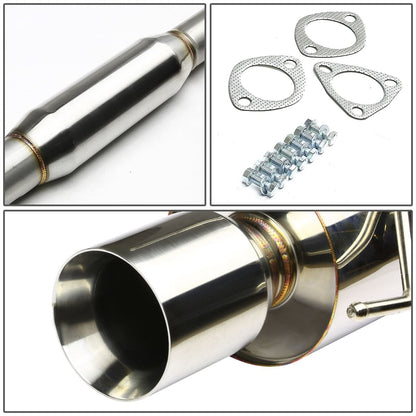 90-93 Honda Accord Single Rolled Tip Catback Exhaust - Stainless Steel