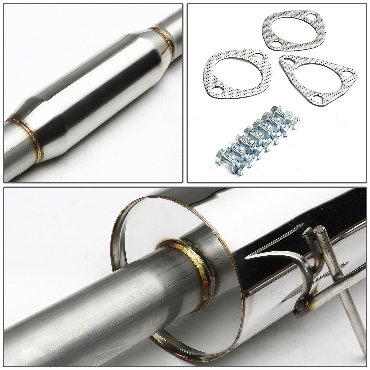 94-97 Honda Accord Single Rolled Tip Catback Exhaust Stainless Steel