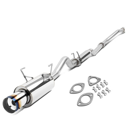 2001-2005 Honda Civic Single Burnt Tip Catback Exhaust Stainless Steel