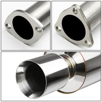 02-05 Honda Civic SI Single Rolled Tip Catback Exhaust Stainless Steel