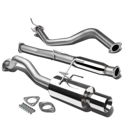 92-00 Honda Civic Catback Exhaust Single Rolled Tip Stainless Steel