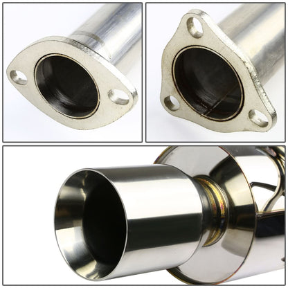 96-00 Honda Civic 3-Door Catback Exhaust Single Rolled Tip Stainless Steel