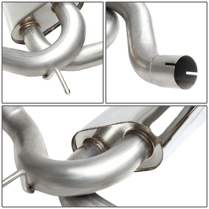 2007-2017 Jeep Wrangler Dual Single Tip Catback Exhaust Stainless Steel