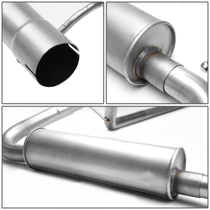 2007-2011 Jeep Wrangler 4DR Single Tip Catback Exhaust - Stainless Steel