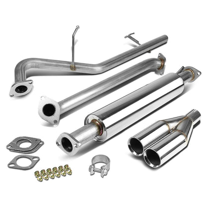 2006-2011 Kia Rio Dual Rolled Tip Catback Exhaust Stainless Steel