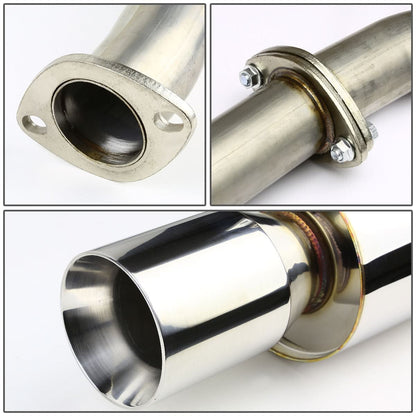 90-97 Mazda Miata Single Rolled Tip Catback Exhaust - Stainless Steel