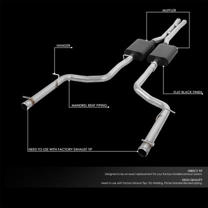 2009-2014 Dodge Challenger 5.7L Catback Exhaust System Aluminized Steel