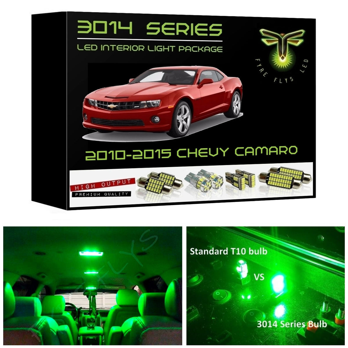 2010-2015 Chevy Camaro Super Bright 3014 Series LED interior light kit