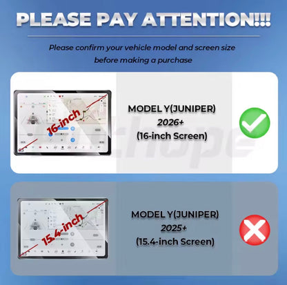 Tesla Model Y Juniper 2025-2026 & Model 3 Highland 2024-2026+ Matte Screen Protector – 2-Pack 15.4” Front & Rear 9H+ Tempered Glass, 16” Front Screen Protector Only, Anti-Glare & Fingerprint Screen Cover
