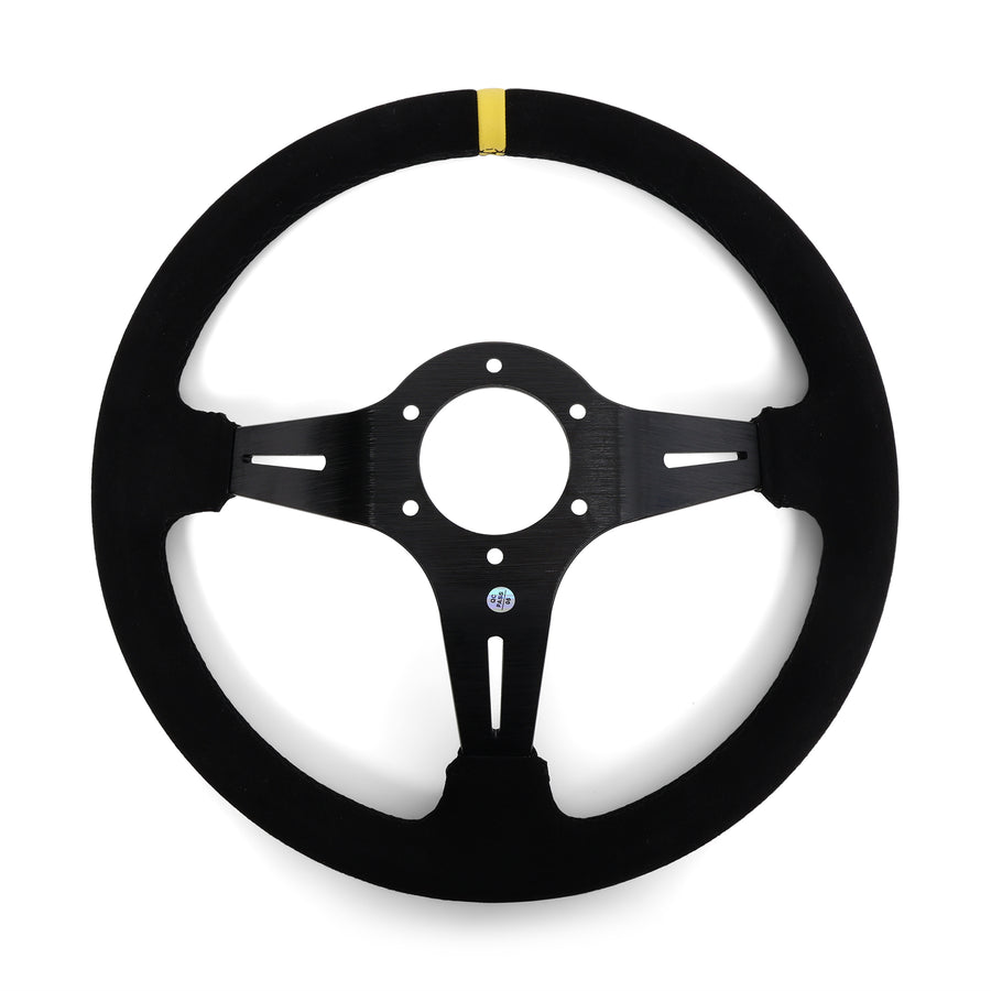 Circuit Hero 3 Spoke Steering Wheel with Slots 350mm/97mm Dish 6 Bolt