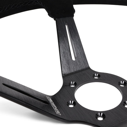 Circuit Hero 3 Spoke Steering Wheel with Slots 350mm/97mm Dish 6 Bolt