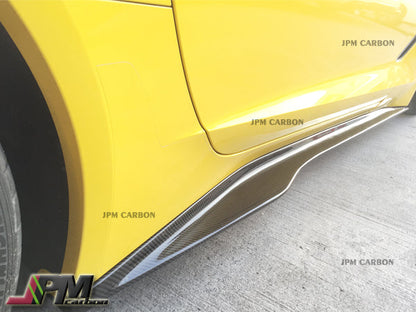 [JPMCarbon] JPM R1 Fiber Side Skirt Add-on Lips Fits For 2014-2019 Chevrolet Corvette C7 All Models Only
