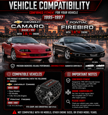 Cold Air Intake Kit For 1995-1997 Chevrolet Camaro/Pontiac Firebird 3.8L V6 | Rtunes Racing | CI-CH-04