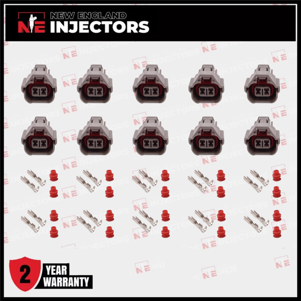 Denso Fuel Injector Connector Kit Nippon Plug - Pins & Seals Set of 10