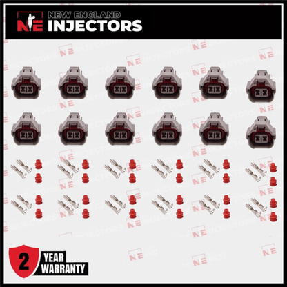 Denso Fuel Injector Connector Kit Nippon Plug - Pins & Seals Set of 12