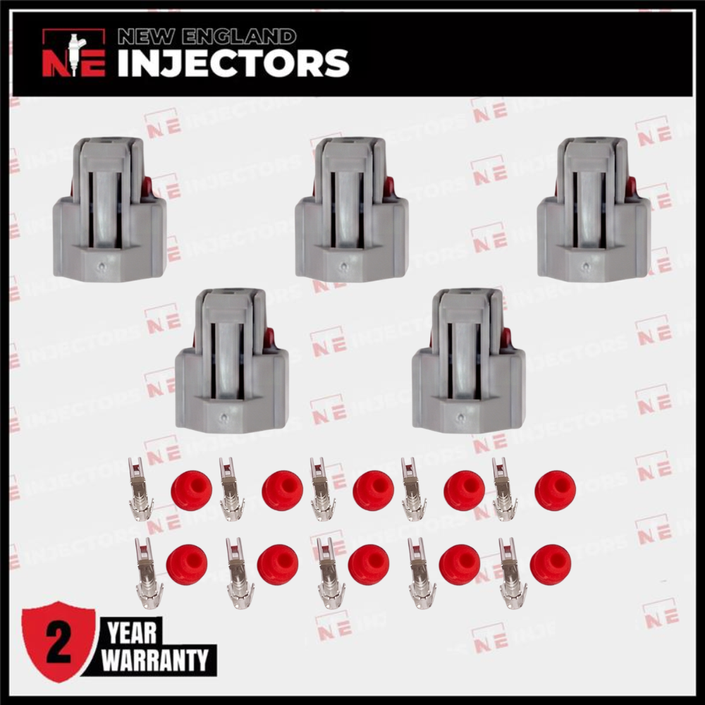 Denso Fuel Injector Connector Kit Nippon Plug - Pins & Seals Set of 5