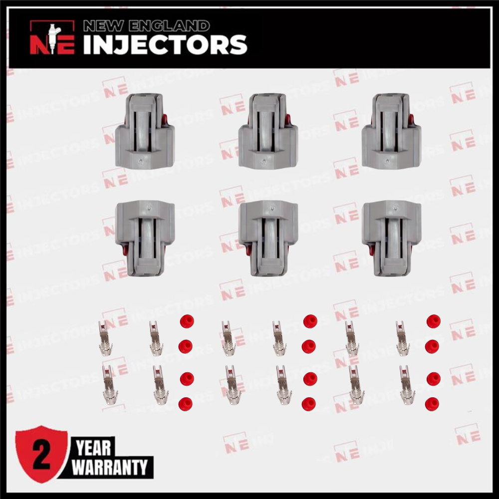 Denso Fuel Injector Connector Kit Nippon Plug - Pins & Seals Set of 6