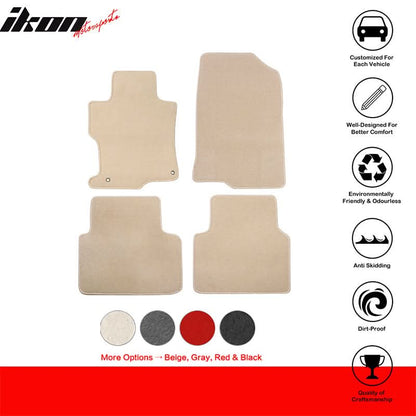 Car Floor Mat for 2008-2012 Honda Accord Beige Carpet 4PC Nylon