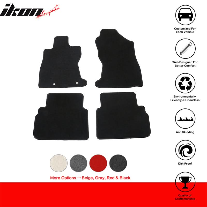 2022-2025 Subaru WRX 4PCS Front Rear Car Floor Mats Carpet Nylon