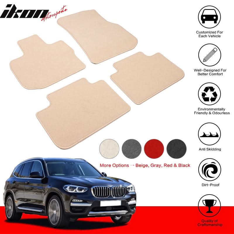 2018-2024 BMW G01 X3 G02 X4 Floor Mats Nylon Front Rear Row Carpet 4PC