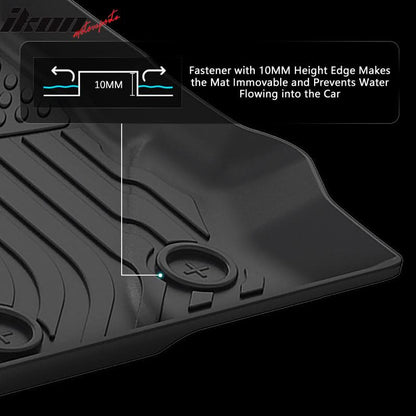 2021-2025 Ford Bronco 4DR Floor Mats All Weather TPE 3D Carpets 3PC