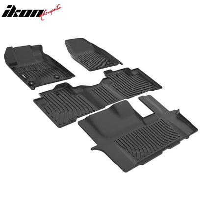 2009-2015 Honda Pilot 8 Seats 3D Floor Mats Carpet Liners Pad TPE