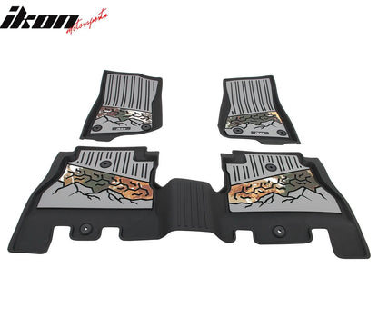2018-2025 Jeep Wrangler JL Unlimited 4Dr Floor Mats Black Gray TPE