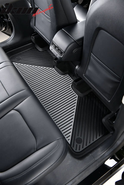 2020-2024 Tesla Model Y 3D Floor Mats Liner Black& Gray TPE Injection