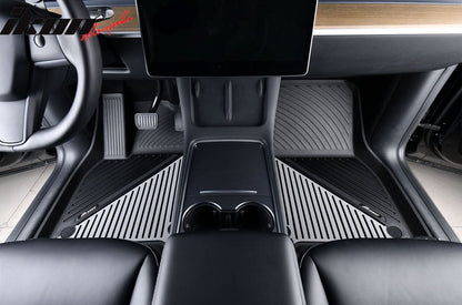 2020-2024 Tesla Model Y 3D Floor Mats Liner Black& Gray TPE Injection