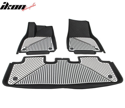 2020-2024 Tesla Model Y 3D Floor Mats Black& Gray& White TPE Injection