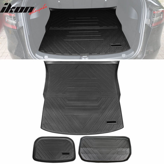 2020-2024 Tesla Model Y Black Trunk Mats Cargo Liner Injection TPE