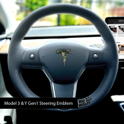 Camo Tesla Steering Wheel Wrap | M3 2017-Jan 2024