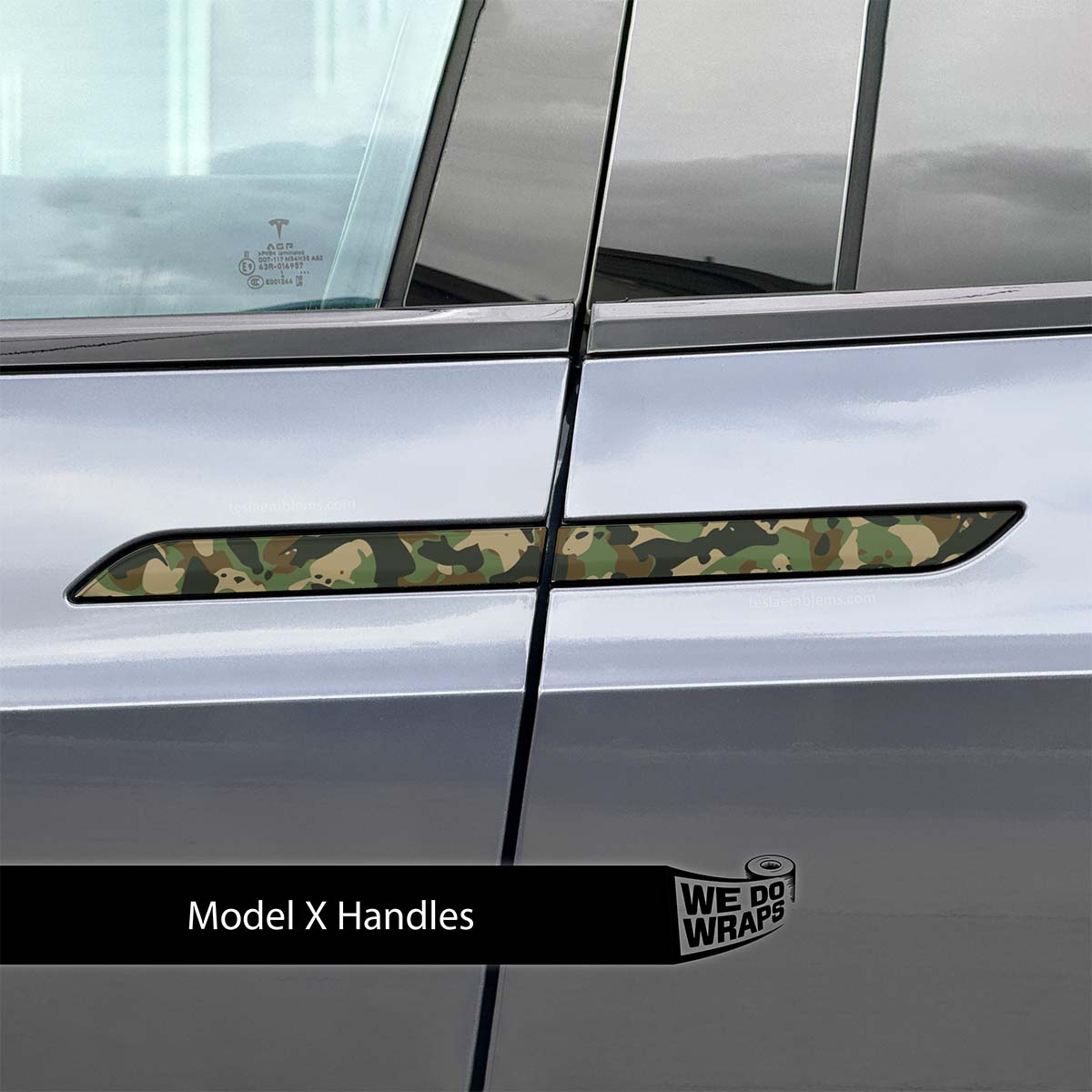 Camo Tesla Door Handle Decals (4pcs)