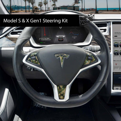 Camo Tesla Steering Wheel Wrap | Model X