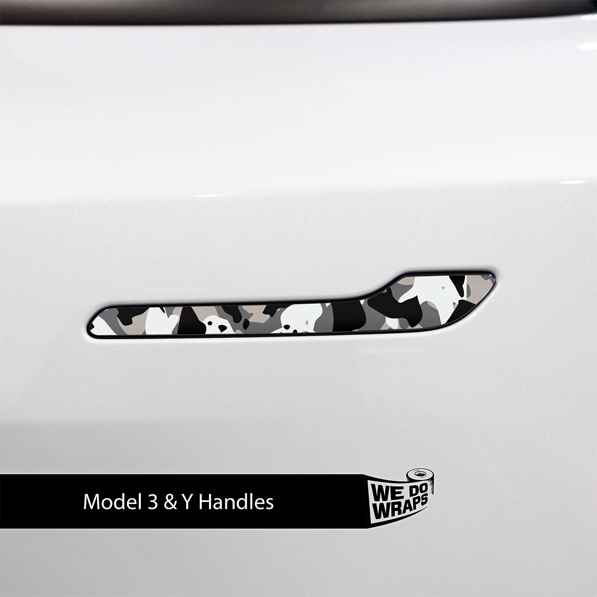 Camo Tesla Door Handle Decals (4pcs)