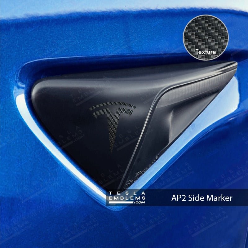 3M Carbon Fiber Tesla Autopilot Camera Side Marker Decals (2pcs)