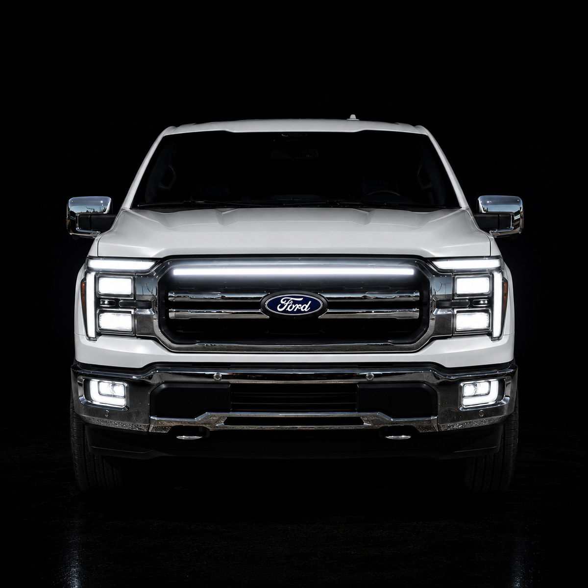2024-2025 Ford F150 Lariat LED Grille Light Kit – White DRL Strip, IP67, Plug-and-Play Ready